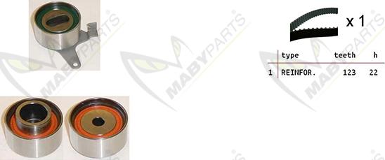 Mabyparts OBK010488 - Zobsiksnas komplekts www.autospares.lv