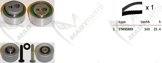 Mabyparts OBK010438 - Timing Belt Set www.autospares.lv