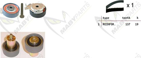 Mabyparts OBK010524 - Комплект зубчатого ремня ГРМ www.autospares.lv