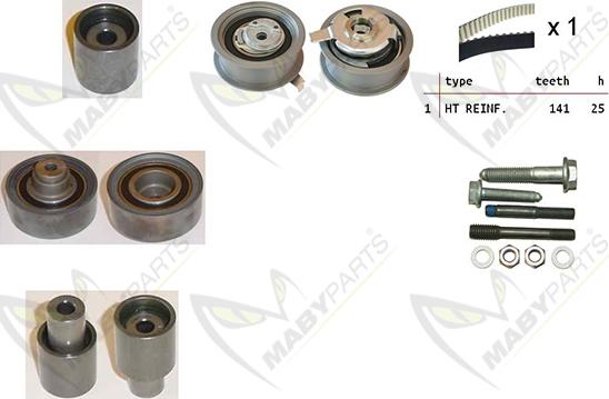 Mabyparts OBK010090 - Zobsiksnas komplekts www.autospares.lv