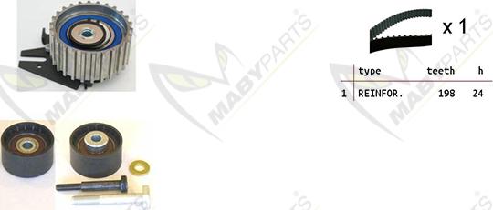 Mabyparts OBK010098 - Timing Belt Set www.autospares.lv