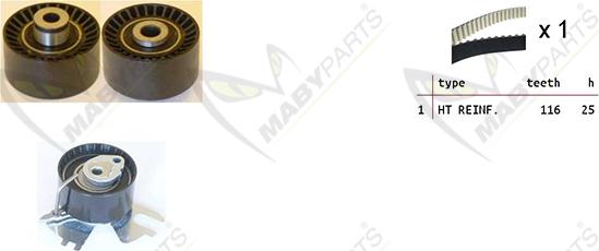 Mabyparts OBK010093 - Zobsiksnas komplekts www.autospares.lv