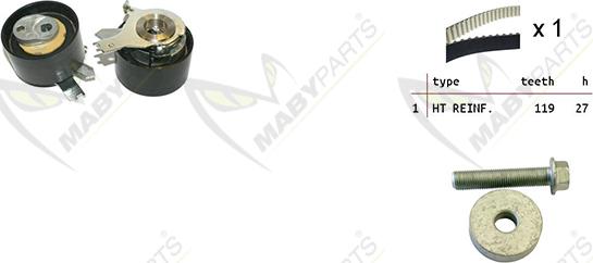 Mabyparts OBK010049 - Zobsiksnas komplekts www.autospares.lv