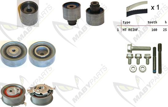 Mabyparts OBK010046 - Zobsiksnas komplekts www.autospares.lv