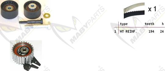 Mabyparts OBK010040 - Комплект зубчатого ремня ГРМ www.autospares.lv