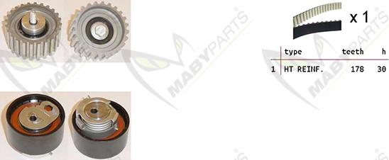 Mabyparts OBK010047 - Zobsiksnas komplekts www.autospares.lv