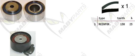 Mabyparts OBK010051 - Timing Belt Set www.autospares.lv