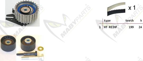 Mabyparts OBK010053 - Timing Belt Set www.autospares.lv