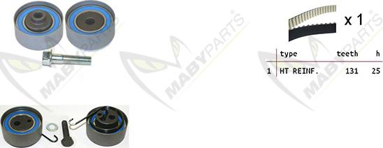 Mabyparts OBK010057 - Zobsiksnas komplekts autospares.lv