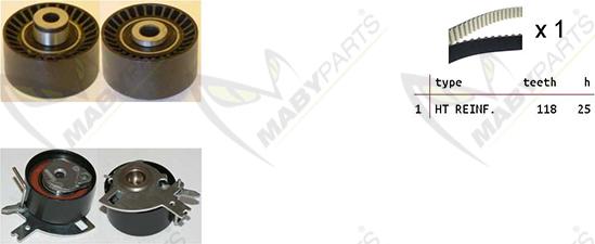 Mabyparts OBK010089 - Timing Belt Set www.autospares.lv