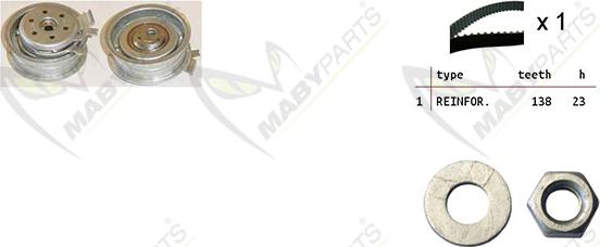 Mabyparts OBK010084 - Комплект зубчатого ремня ГРМ www.autospares.lv