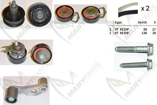 Mabyparts OBK010080 - Комплект зубчатого ремня ГРМ www.autospares.lv