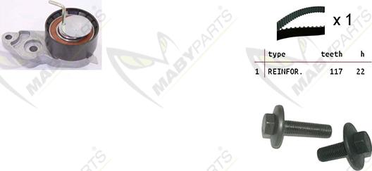 Mabyparts OBK010087 - Zobsiksnas komplekts www.autospares.lv