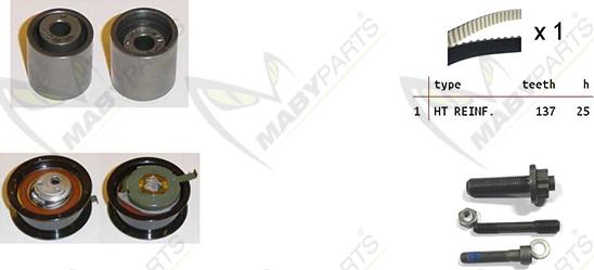 Mabyparts OBK010197 - Zobsiksnas komplekts www.autospares.lv