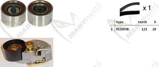 Mabyparts OBK010140 - Zobsiksnas komplekts www.autospares.lv