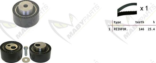 Mabyparts OBK010142 - Комплект зубчатого ремня ГРМ www.autospares.lv