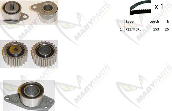 Mabyparts OBK010164 - Комплект зубчатого ремня ГРМ www.autospares.lv