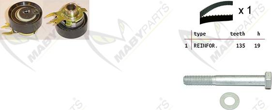 Mabyparts OBK010165 - Timing Belt Set www.autospares.lv