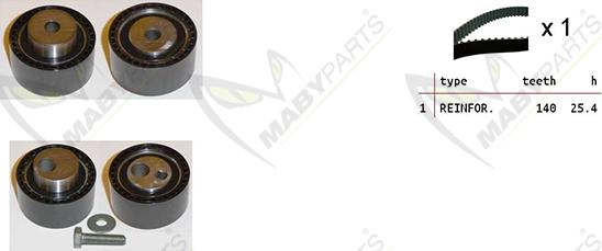 Mabyparts OBK010104 - Zobsiksnas komplekts www.autospares.lv