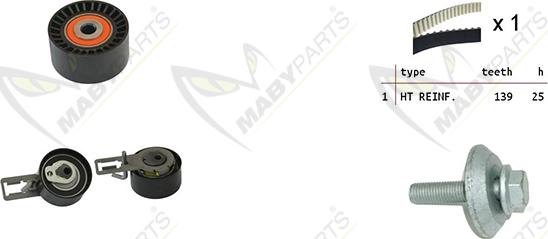 Mabyparts OBK010106 - Комплект зубчатого ремня ГРМ www.autospares.lv