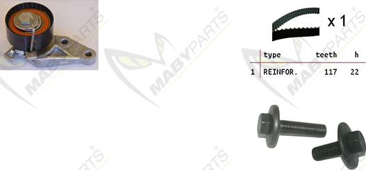 Mabyparts OBK010100 - Комплект зубчатого ремня ГРМ www.autospares.lv