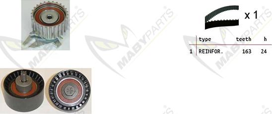 Mabyparts OBK010119 - Комплект зубчатого ремня ГРМ www.autospares.lv