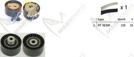 Mabyparts OBK010111 - Комплект зубчатого ремня ГРМ www.autospares.lv