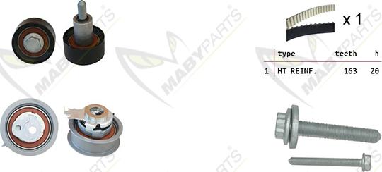 Mabyparts OBK010117 - Комплект зубчатого ремня ГРМ www.autospares.lv