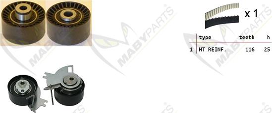 Mabyparts OBK010131 - Zobsiksnas komplekts www.autospares.lv