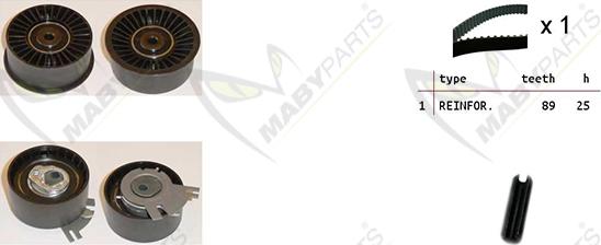 Mabyparts OBK010120 - Zobsiksnas komplekts www.autospares.lv