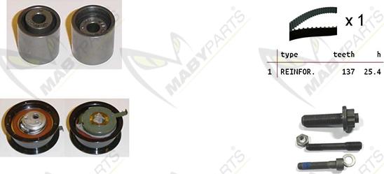 Mabyparts OBK010123 - Zobsiksnas komplekts www.autospares.lv