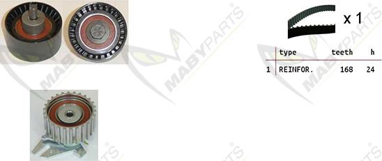 Mabyparts OBK010174 - Комплект зубчатого ремня ГРМ www.autospares.lv