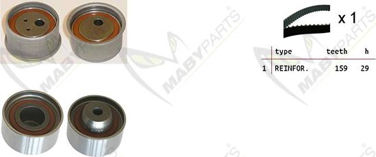 Mabyparts OBK010353 - Zobsiksnas komplekts www.autospares.lv