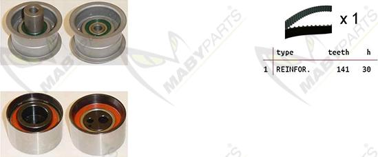 Mabyparts OBK010369 - Комплект зубчатого ремня ГРМ www.autospares.lv