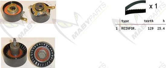 Mabyparts OBK010334 - Zobsiksnas komplekts autospares.lv