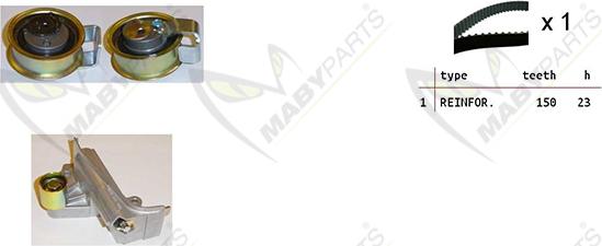 Mabyparts OBK010336 - Комплект зубчатого ремня ГРМ www.autospares.lv