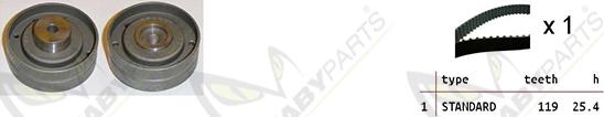 Mabyparts OBK010322 - Комплект зубчатого ремня ГРМ www.autospares.lv