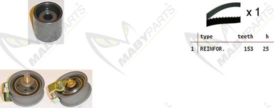 Mabyparts OBK010372 - Zobsiksnas komplekts www.autospares.lv