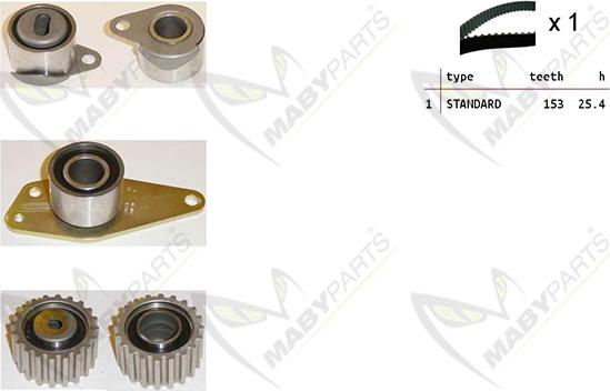 Mabyparts OBK010296 - Zobsiksnas komplekts autospares.lv