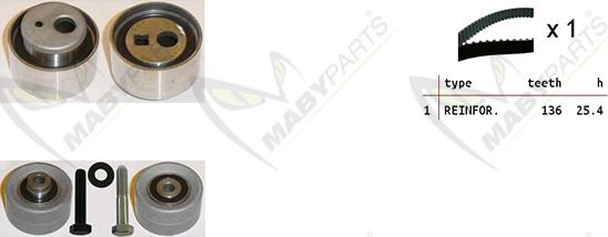 Mabyparts OBK010292 - Zobsiksnas komplekts www.autospares.lv