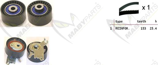 Mabyparts OBK010244 - Zobsiksnas komplekts autospares.lv