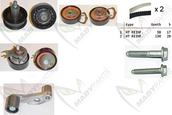 Mabyparts OBK010256 - Комплект зубчатого ремня ГРМ www.autospares.lv