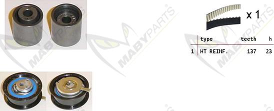 Mabyparts OBK010257 - Zobsiksnas komplekts www.autospares.lv