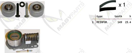 Mabyparts OBK010268 - Комплект зубчатого ремня ГРМ www.autospares.lv