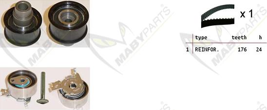 Mabyparts OBK010204 - Zobsiksnas komplekts autospares.lv