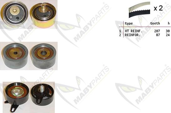 Mabyparts OBK010202 - Zobsiksnas komplekts www.autospares.lv