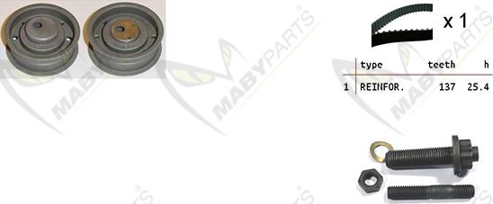 Mabyparts OBK010215 - Zobsiksnas komplekts www.autospares.lv