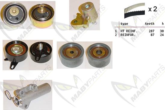 Mabyparts OBK010239 - Комплект зубчатого ремня ГРМ www.autospares.lv