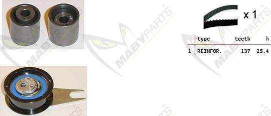 Mabyparts OBK010238 - Zobsiksnas komplekts www.autospares.lv