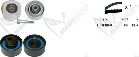 Mabyparts OBK010237 - Zobsiksnas komplekts www.autospares.lv